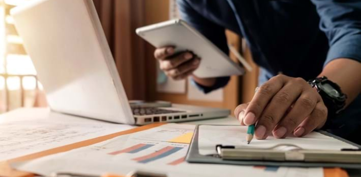 working in a computer